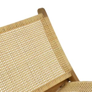 Стол Jerenze естествен тиково дърво-ратан 65x78x68см