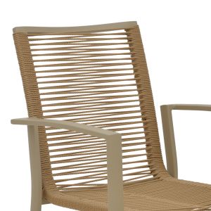 Стол Jonian цвят шампанско от алуминий-текстилен в естествен нюанс 57x63x83см