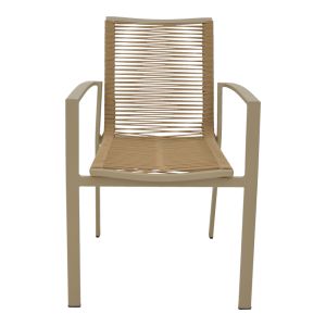 Стол Jonian цвят шампанско от алуминий-текстилен в естествен нюанс 57x63x83см