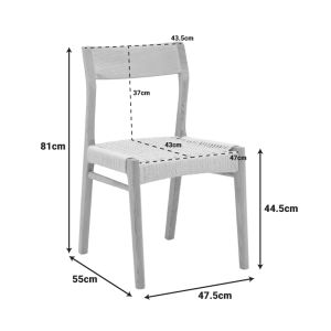 KARLINDA CHAIR, NATURAL BEECH - NATURAL COLOR ROPE, 47.5X55X81CM