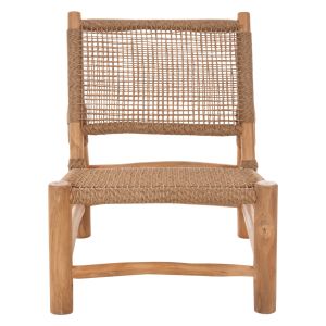 Стол Londer Hm5986 от масивно тиково дърво и синтетичен ратан 63x77x77hcm