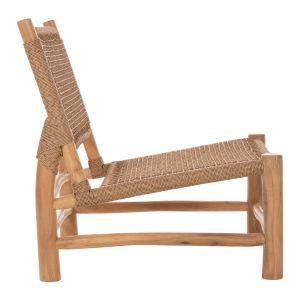 Стол Londer Hm5986 от масивно тиково дърво и синтетичен ратан 63x77x77hcm