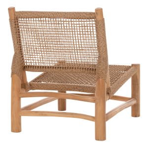 Стол Londer Hm5986 от масивно тиково дърво и синтетичен ратан 63x77x77hcm