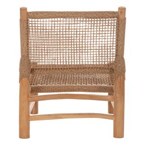 Стол Londer Hm5986 от масивно тиково дърво и синтетичен ратан 63x77x77hcm