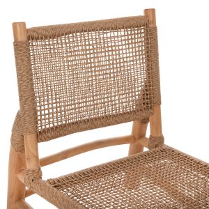 Стол Londer Hm5986 от масивно тиково дърво и синтетичен ратан 63x77x77hcm