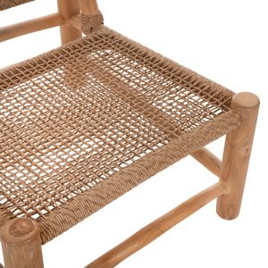 Стол Londer Hm5986 от масивно тиково дърво и синтетичен ратан 63x77x77hcm