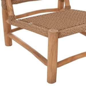Стол Londer Hm5986 от масивно тиково дърво и синтетичен ратан 63x77x77hcm