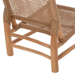 Стол Londer Hm5986 от масивно тиково дърво и синтетичен ратан 63x77x77hcm
