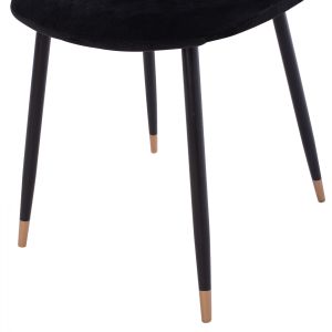 Стол Lucille Hm8552,04 от черно кадифе с метална рамка 45x56x81