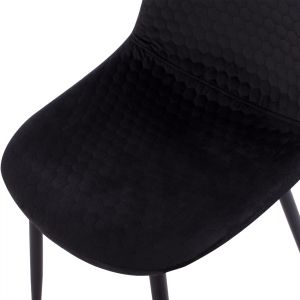 Стол Lucille Hm8552,04 от черно кадифе с метална рамка 45x56x81