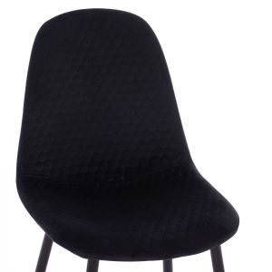 Стол Lucille Hm8552,04 от черно кадифе с метална рамка 45x56x81