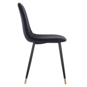 Стол Lucille Hm8552,04 от черно кадифе с метална рамка 45x56x81