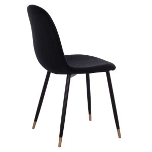 Стол Lucille Hm8552,04 от черно кадифе с метална рамка 45x56x81