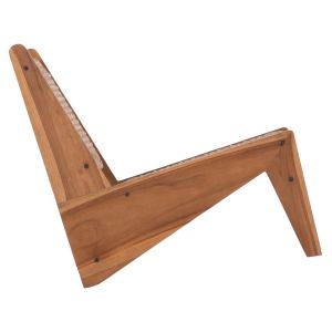 Chair Lukilla Hm9913 teak in natural color - synthetic rope in beige 55.5x74x65cm.