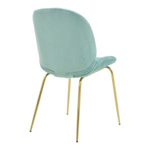 Стол Maley Adelaide дамаска кадифе мента - златни метални крака 47x60x90cм