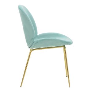 Стол Maley Adelaide дамаска кадифе мента - златни метални крака 47x60x90cм