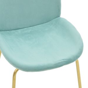 Стол Maley Adelaide дамаска кадифе мента - златни метални крака 47x60x90cм