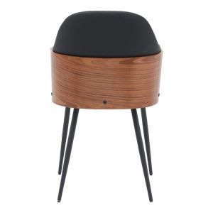 Chair Marci black Pu-black metal legs 58x58x91cm