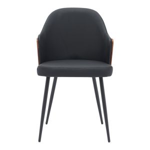 Chair Marci black Pu-black metal legs 58x58x91cm