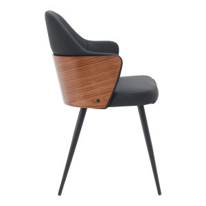 Chair Marci black Pu-black metal legs 58x58x91cm