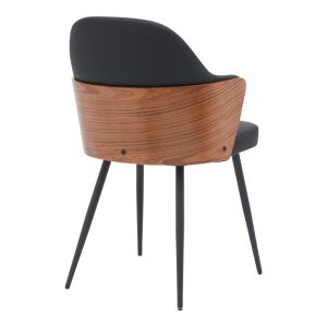 Chair Marci black Pu-black metal legs 58x58x91cm