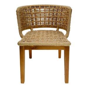 Milou chair, teak wood and synthetic rope in natural shade, 59x65x73cm