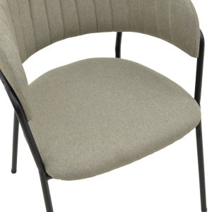 Morel chair gray damask-black metal leg 55x55x76cm