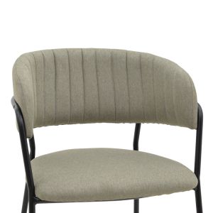 Morel chair gray damask-black metal leg 55x55x76cm