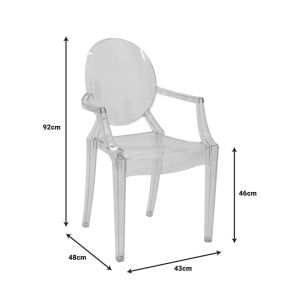 Chair Narova Pc transparent polycarbonate acrylic 43x48x92cm