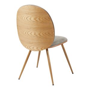 СТОЛ NEREZY ОТ ДЪРВО В ЕСТЕСТВЕН ЦВЯТ С БЕЖОВО-КАФЯВА ДАМАСКА 57.5X48X88СМ