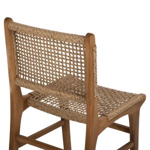 Стол Nesha Hm9386,11 от тиково дърво с ратанов гръб 46x57x86hcm