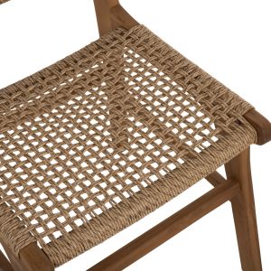 Стол Nesha Hm9386,11 от тиково дърво с ратанов гръб 46x57x86hcm