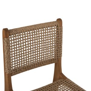 Стол Nesha Hm9386,11 от тиково дърво с ратанов гръб 46x57x86hcm