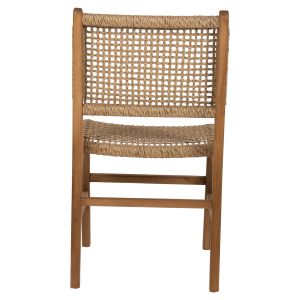 Стол Nesha Hm9386,11 от тиково дърво с ратанов гръб 46x57x86hcm