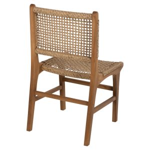 Стол Nesha Hm9386,11 от тиково дърво с ратанов гръб 46x57x86hcm