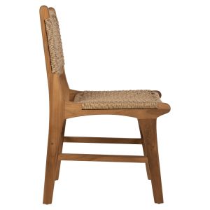 Стол Nesha Hm9386,11 от тиково дърво с ратанов гръб 46x57x86hcm