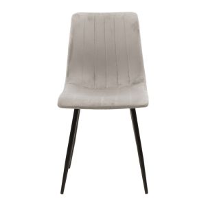 Фотьойл Noor сив кадифеен плат с черен метален крак 44x53x86см