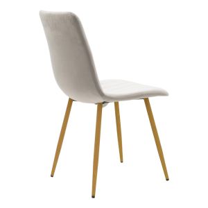 Noor chair, velvet gray - legs in natural shade 44x53x86cm
