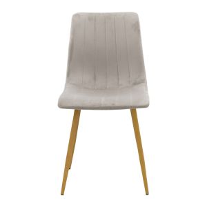 Noor chair, velvet gray - legs in natural shade 44x53x86cm
