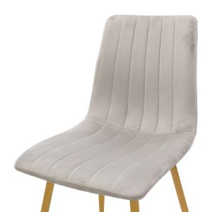 Noor chair, velvet gray - legs in natural shade 44x53x86cm