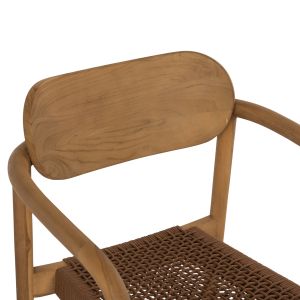 Стол Oslo Hm9636,01 от тиково дърво с кафеви въжета 55x54x80hcm