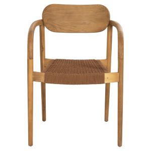 Стол Oslo Hm9636,01 от тиково дърво с кафеви въжета 55x54x80hcm