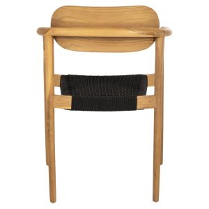 Стол Oslo Hm9636,02 от тиково дърво с черни въжета 55x54x80hcm