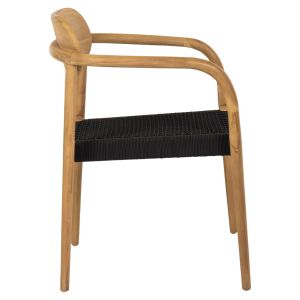 Стол Oslo Hm9636,02 от тиково дърво с черни въжета 55x54x80hcm