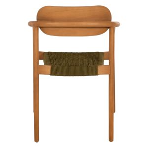 Стол Oslo Hm9636,05 от тиково дърво със зелени въжета 55x54x80hcm