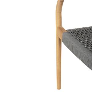 Стол Oslo масивно тиково дърво - сиво въже 55x54x80hcм Hm9636,08