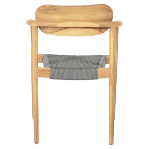 Стол Oslo масивно тиково дърво - сиво въже 55x54x80hcм Hm9636,08