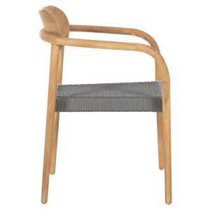 Стол Oslo масивно тиково дърво - сиво въже 55x54x80hcм Hm9636,08