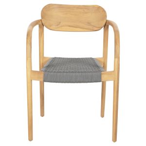 Стол Oslo масивно тиково дърво - сиво въже 55x54x80hcм Hm9636,08