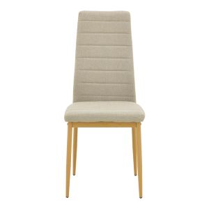 Parker chair with beige fabric and natural metal legs 39.5x48x95cm